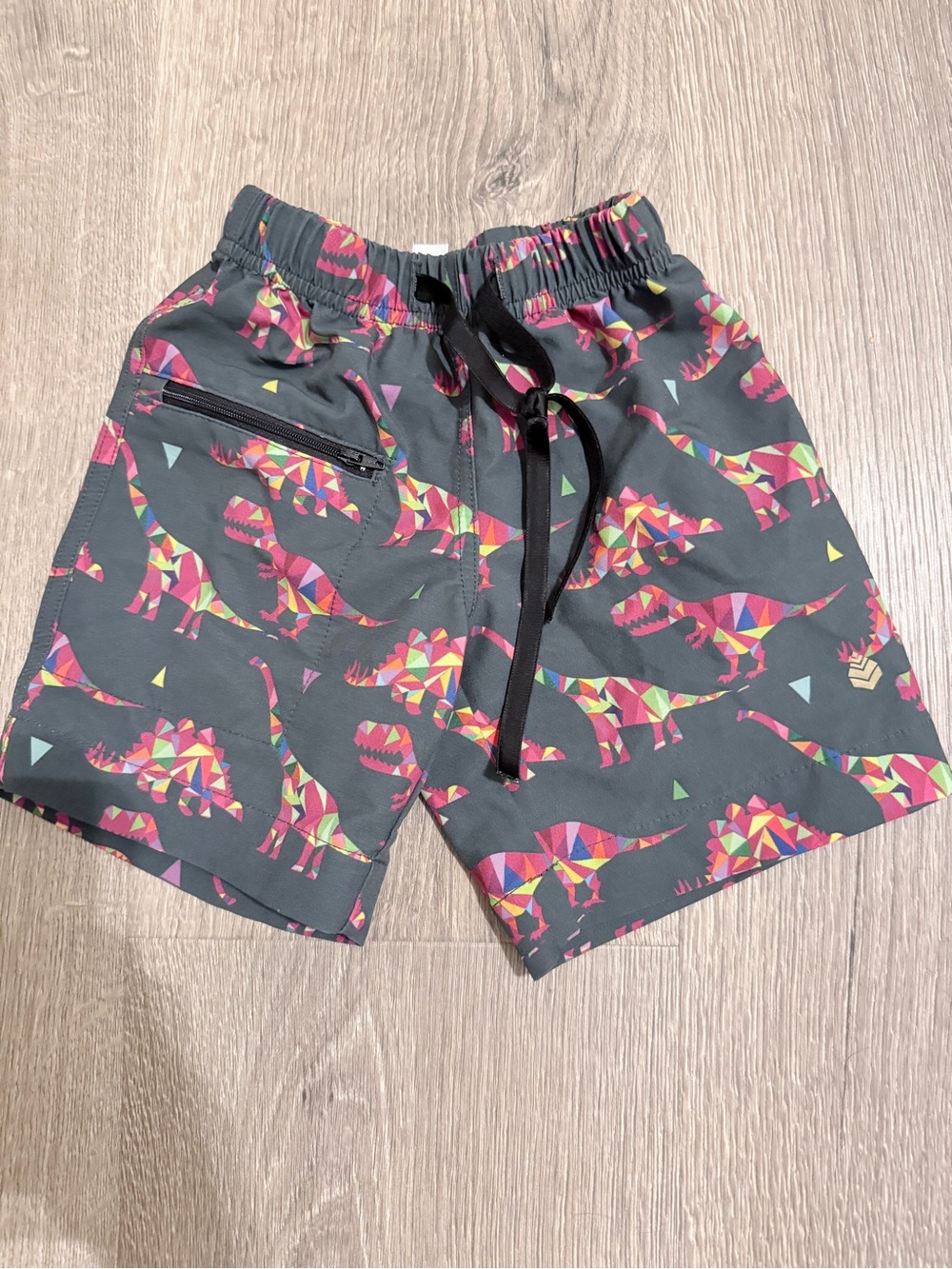 Kids' Dark Gray Dino Print Athletic Shorts